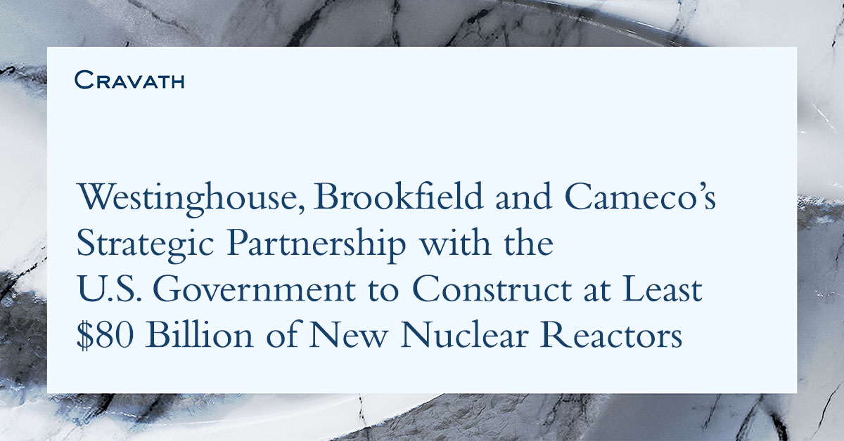 Westinghouse, Brookfield and Cameco’s Strategic Partnership with the U ...
