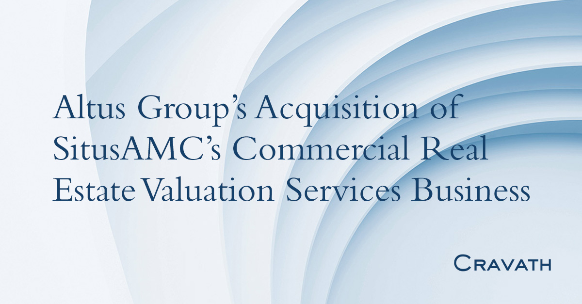 Altus Group’s Acquisition of SitusAMC’s Commercial Real Estate