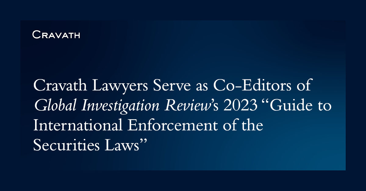 Jennifer Leete and John Buretta Serve as Co‑Editors of Global