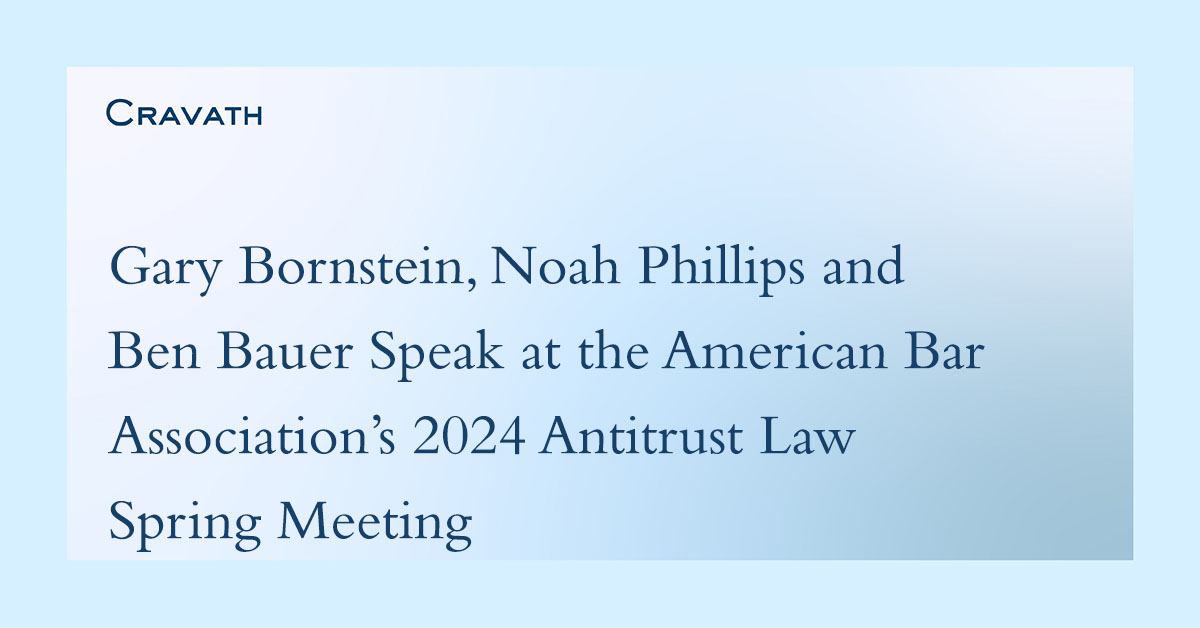 Gary Bornstein, Noah Phillips and Ben Bauer Speak at the American Bar