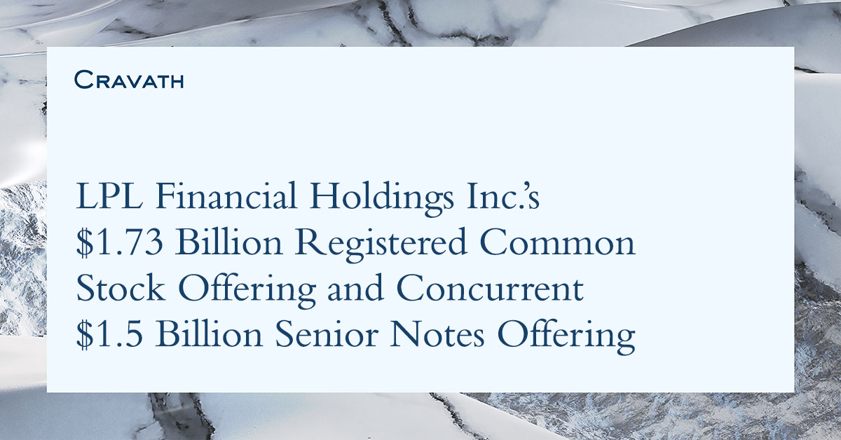 LPL Financial Holdings Inc.’s $1.73 Billion Registered Common Stock ...